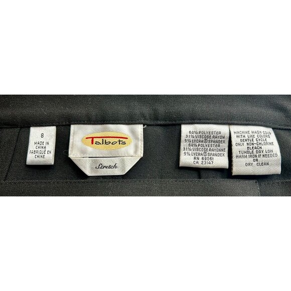 TALBOTS Womens Blk Stretch Maxi Pencil Skirt Quiet Office Power Minimalist Sz 8 - Picture 4 of 7